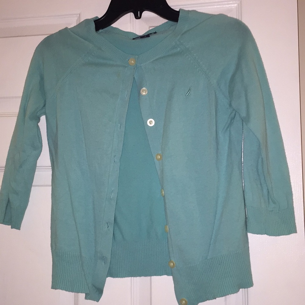 Mint green XS Nautica cardigan